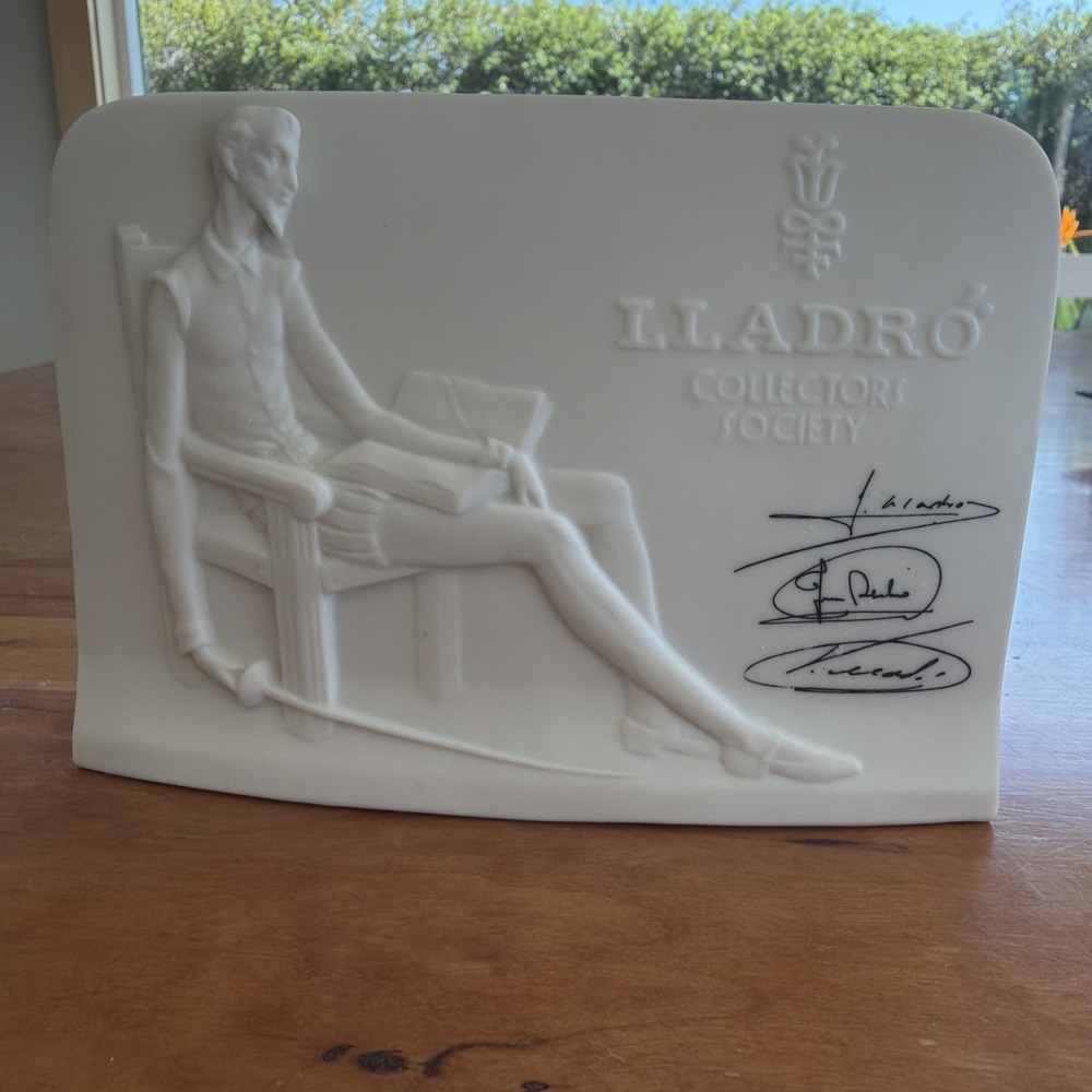 Lladro‎ Spain Collector Society Tablet Don Quixote 1985 Nice Art Porcelain